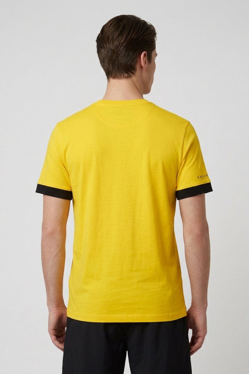 LOTTO Men Sportswear Fit Short Sleeve Outdoor T-Shirt, Yellow - Image 4
