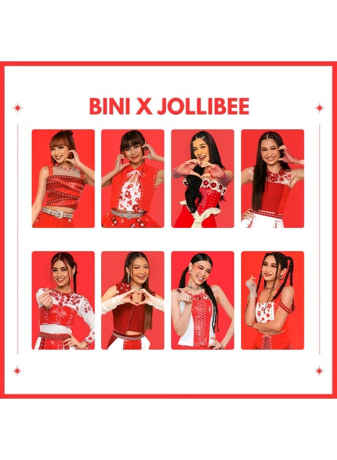 NIBEMINENT 8 Pcs Kpop Bini x Jollibee Lomo Cards Card For Fans Collection Gifts - Image 1