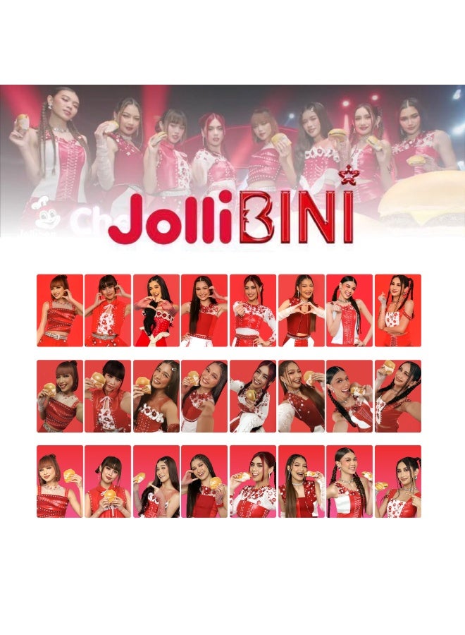 NIBEMINENT 8 Pcs Kpop Bini x Jollibee Lomo Cards Card For Fans Collection Gifts - Image 2