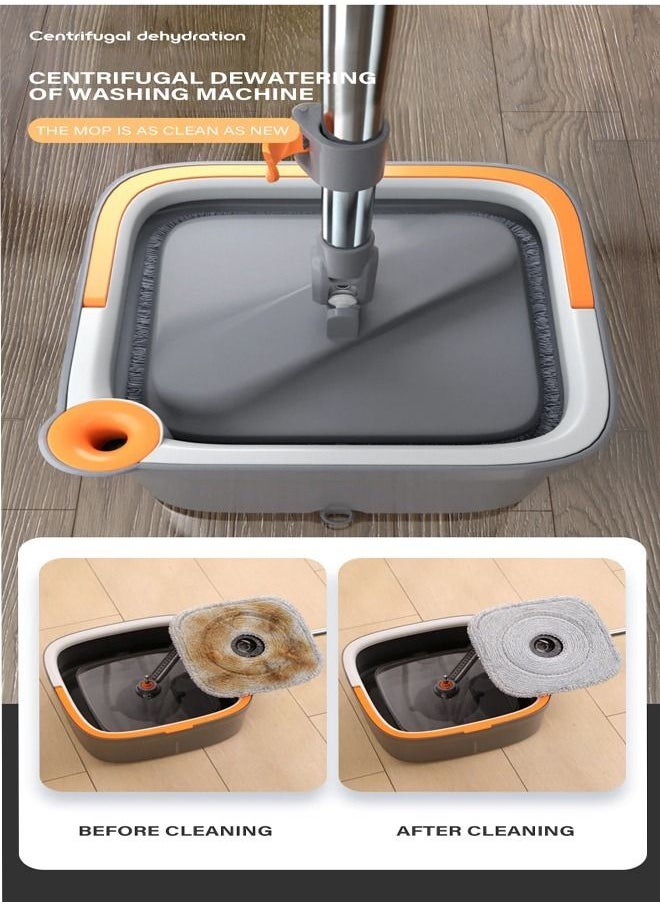 Cady One - 360 Degree Spin Mop and Bucket Flat Design Self Separating Mop Set with 4 Microfiber Pads and Extendable Handle Ideal for Cleaning All Types of Floors - Image 1