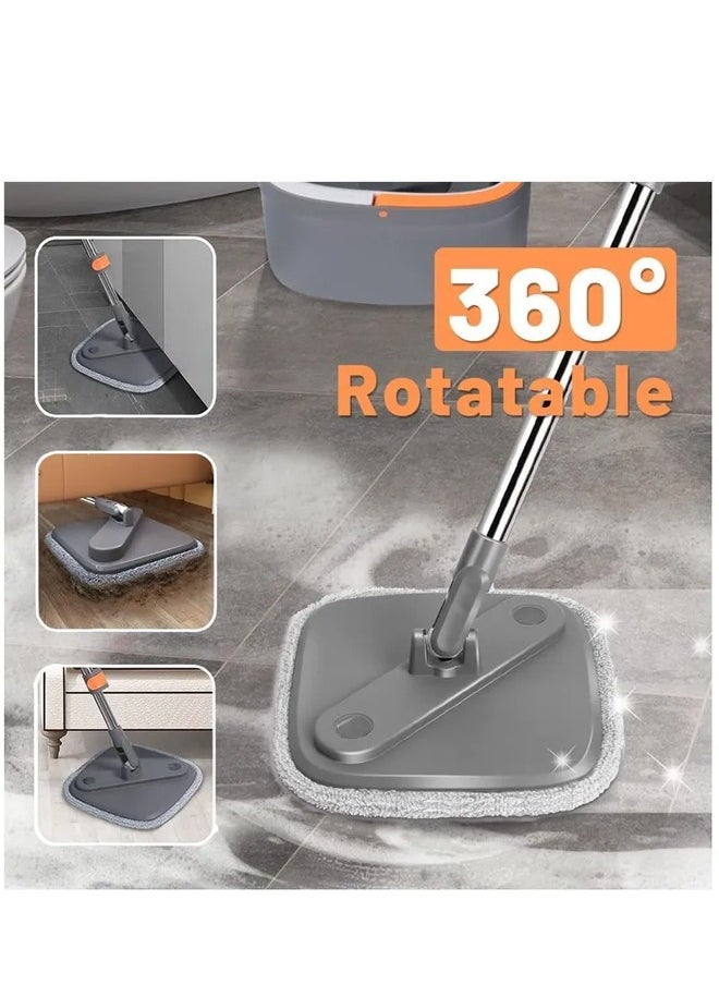 Cady One - 360 Degree Spin Mop and Bucket Flat Design Self Separating Mop Set with 4 Microfiber Pads and Extendable Handle Ideal for Cleaning All Types of Floors - Image 1