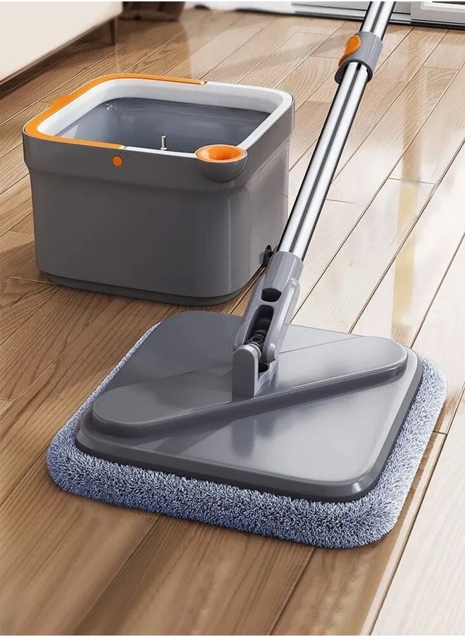 Cady One - 360 Degree Spin Mop and Bucket Flat Design Self Separating Mop Set with 4 Microfiber Pads and Extendable Handle Ideal for Cleaning All Types of Floors - Image 1