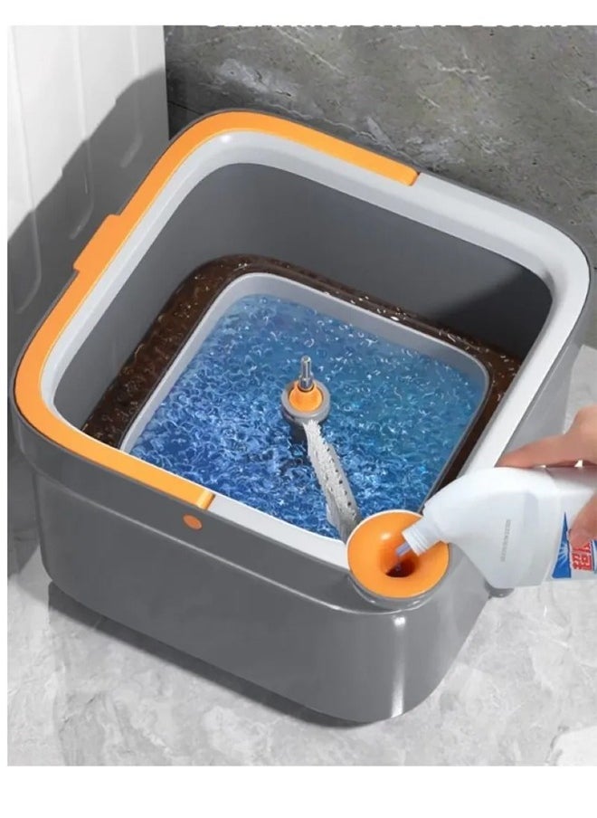 Cady One - 360 Degree Spin Mop and Bucket Flat Design Self Separating Mop Set with 4 Microfiber Pads and Extendable Handle Ideal for Cleaning All Types of Floors - Image 1