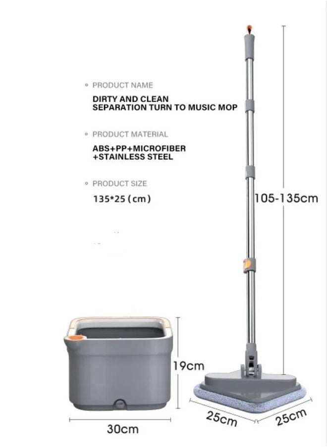 Cady One - 360 Degree Spin Mop and Bucket Flat Design Self Separating Mop Set with 4 Microfiber Pads and Extendable Handle Ideal for Cleaning All Types of Floors - Image 1