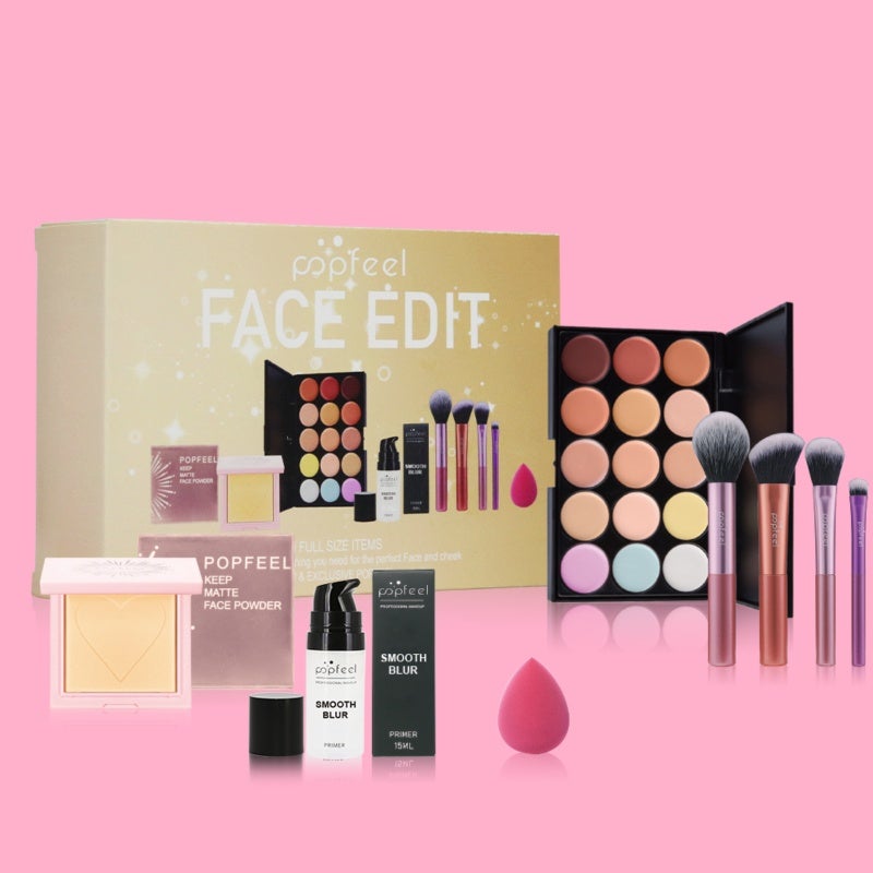 popfeel Vibrant Makeup Kit 7pc Waterproof Long-Lasting Powder - Professional Cosmetics Set for Party Casual Wedding - Image 4