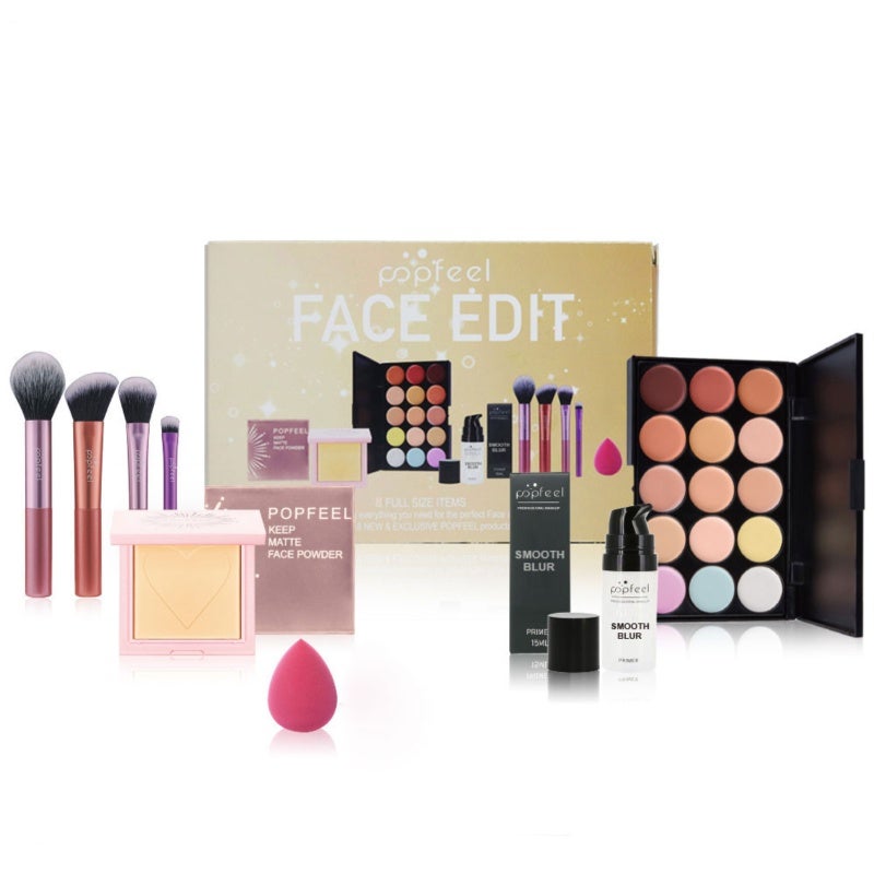 popfeel Vibrant Makeup Kit 7pc Waterproof Long-Lasting Powder - Professional Cosmetics Set for Party Casual Wedding - Image 1