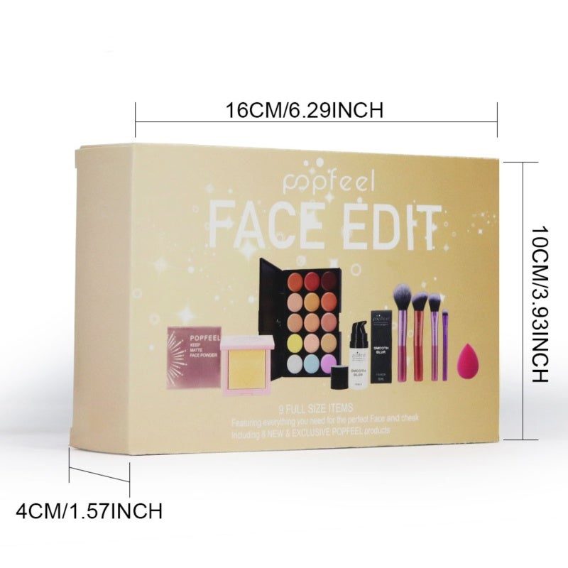 popfeel Vibrant Makeup Kit 7pc Waterproof Long-Lasting Powder - Professional Cosmetics Set for Party Casual Wedding - Image 2