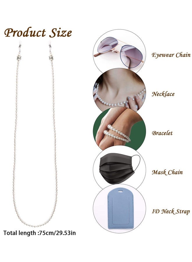 Pearl Eyeglass Chain, Stylish Beaded Eyeglass Chain, Bead Eye Glasses Holders Around Neck - Image 2