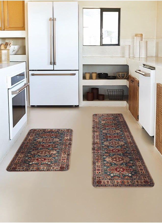 Generic 2 PCS Kitchen Floor Mats Rugs Set, Cushion Floor Carpet, Waterproof, Oil Resistant and Anti-Fatigue PU Standing Mat for Kitchen, Floor, Office, Sink, Laundry 45*75CM+45*120CM  - Image 3