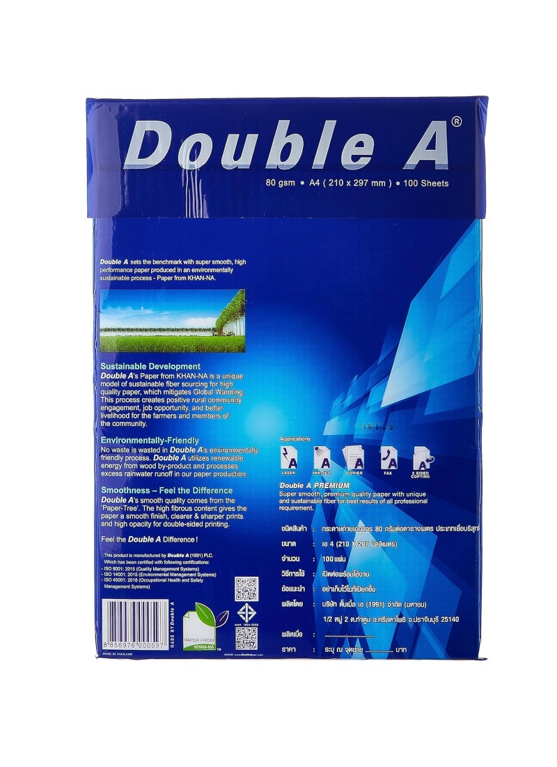 Double A A4 Copy Paper GSM 80 a4 - Image 3