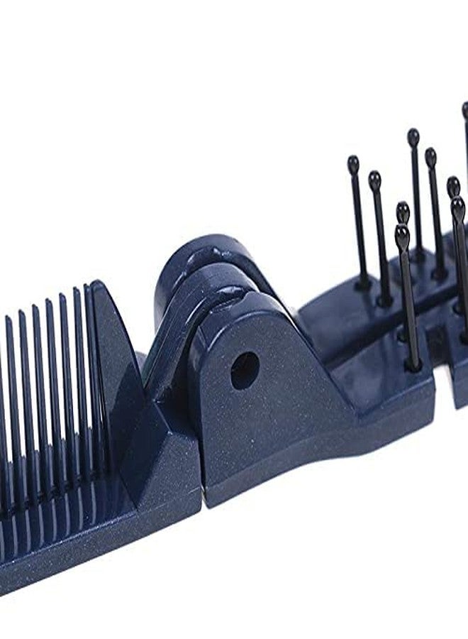 Mluffy Double Headed Pocket Hair Comb 2 in 1 Plastic Travel Folding Portable Hair Brush Comb for Women's and Men's (Black 1) - Image 4