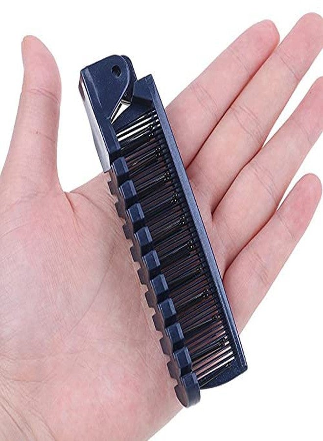 Mluffy Double Headed Pocket Hair Comb 2 in 1 Plastic Travel Folding Portable Hair Brush Comb for Women's and Men's (Black 1) - Image 3