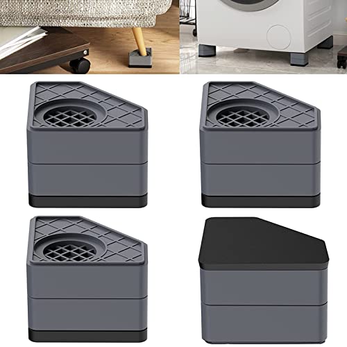 SEISSO Anti Vibration Pads for Washing Machine, Washer & Dryer Pedestals Shock and Noise Cancelling Washing Machine Foot Pads, Washing Machine Support Stabilizer Mat Protect Laundry Shaking Walking Skidding - Image 1