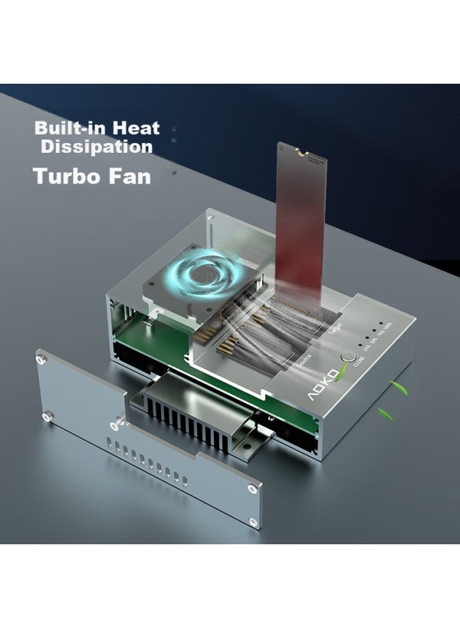 Aoko M.2 Dual-Bay Cloner, Nvme To Nvme Cloner, Ngff Ssd Offline Cloner, M.2 Sata System Hard Drive Copying Base With Cooling Fan, 20G S2Cg - Image 3