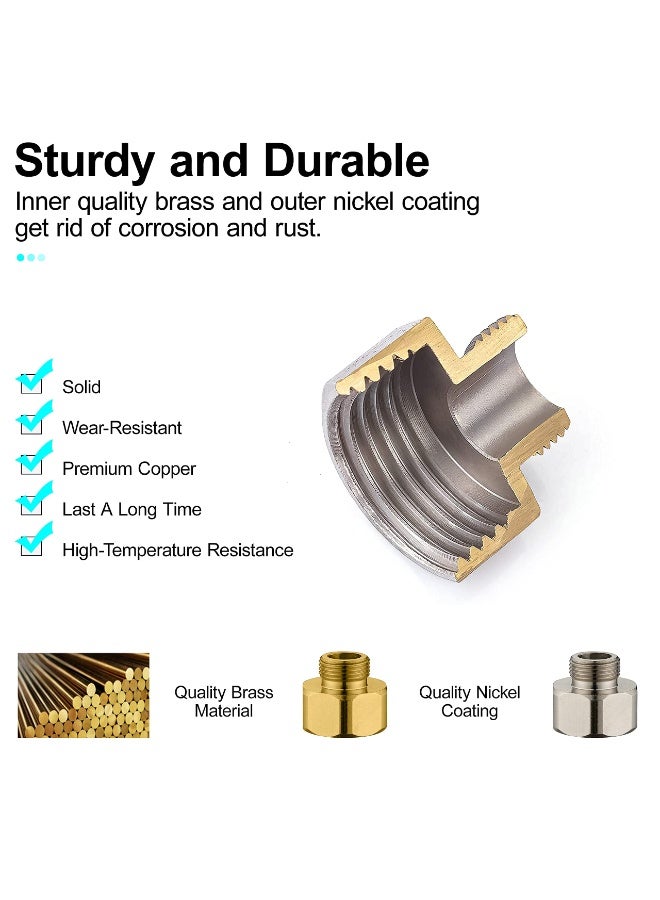 fantasize Brass Pipe Fittings, Water Hose Adapter, G 1/2 Female to G 3/8 Male Reducer Adapter, Compression Fitting for Kitchen Bathroom Faucet, Pipe Connector with Rubber Washer (2 Pack) - Image 5