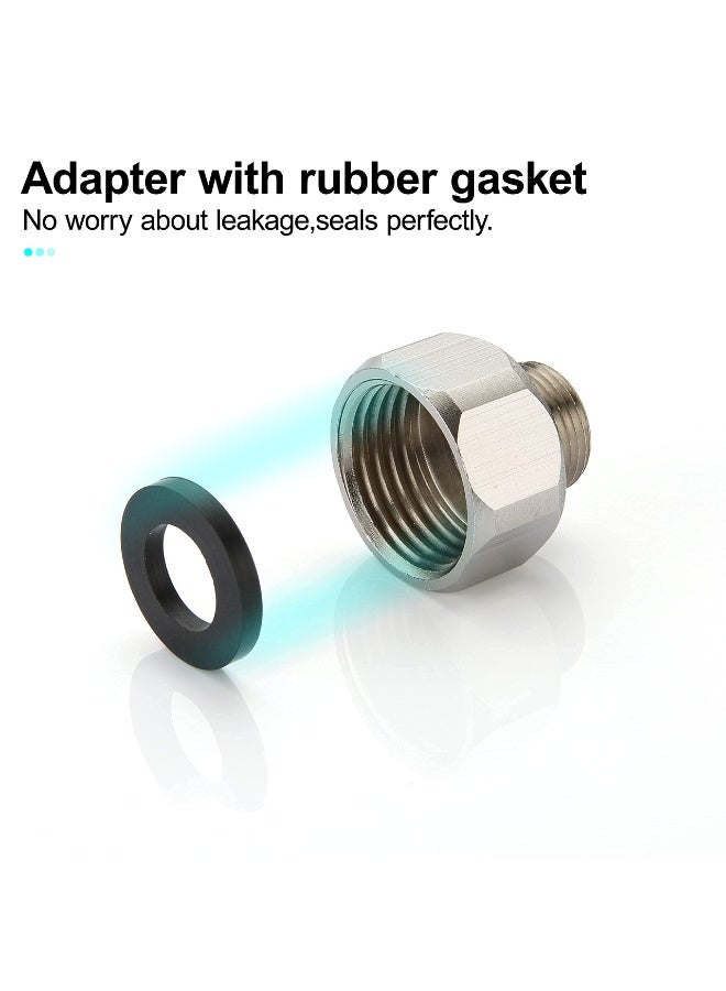 fantasize Brass Pipe Fittings, Water Hose Adapter, G 1/2 Female to G 3/8 Male Reducer Adapter, Compression Fitting for Kitchen Bathroom Faucet, Pipe Connector with Rubber Washer (2 Pack) - Image 2