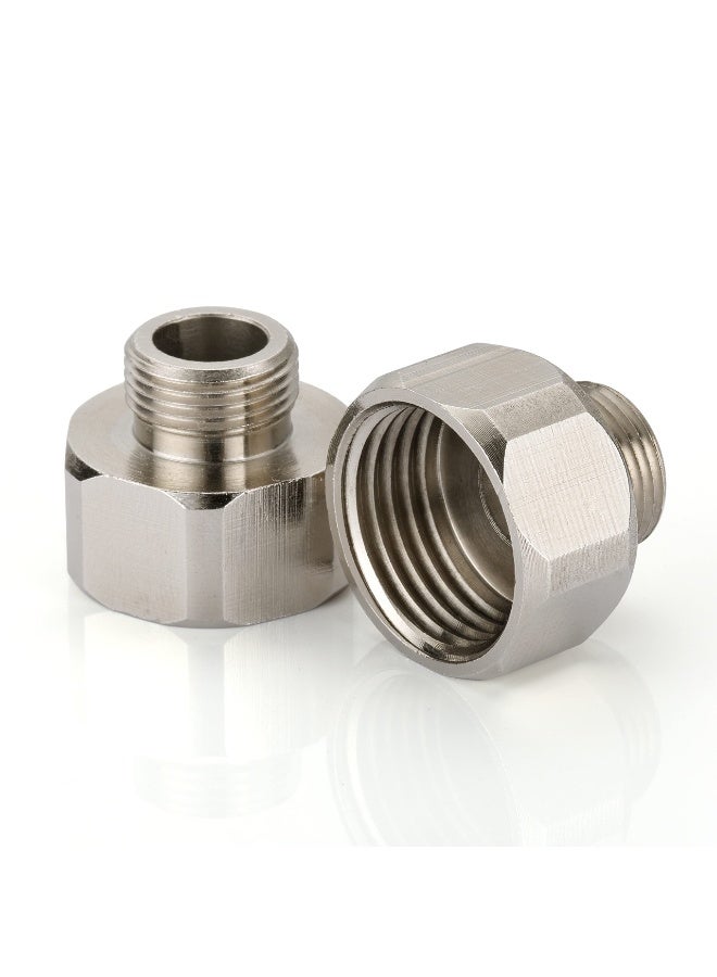 fantasize Brass Pipe Fittings, Water Hose Adapter, G 1/2 Female to G 3/8 Male Reducer Adapter, Compression Fitting for Kitchen Bathroom Faucet, Pipe Connector with Rubber Washer (2 Pack) - Image 1