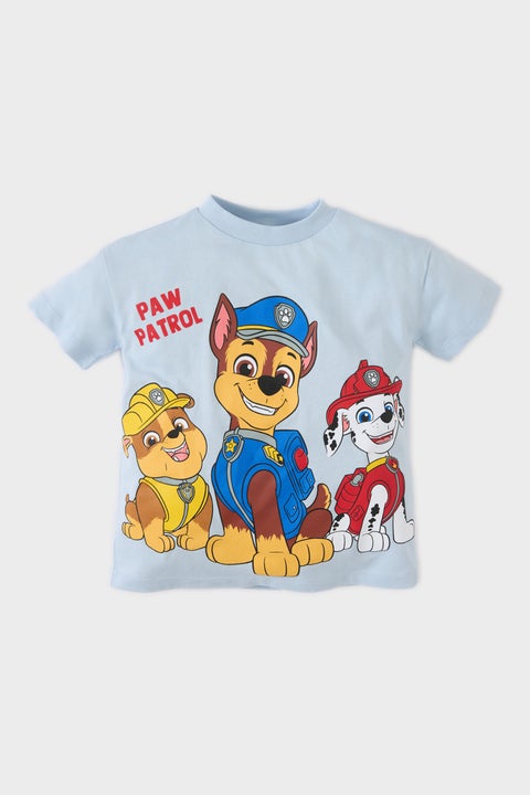 تي شيرت بأكمام قصيرة ومرخص من PAW Patrol للأولاد الصغار بمقاس عادي