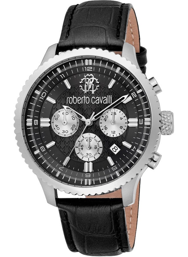 Roberto Cavalli  RC5G127L0025 - Leather Male Quartz Chronograph - Image 1