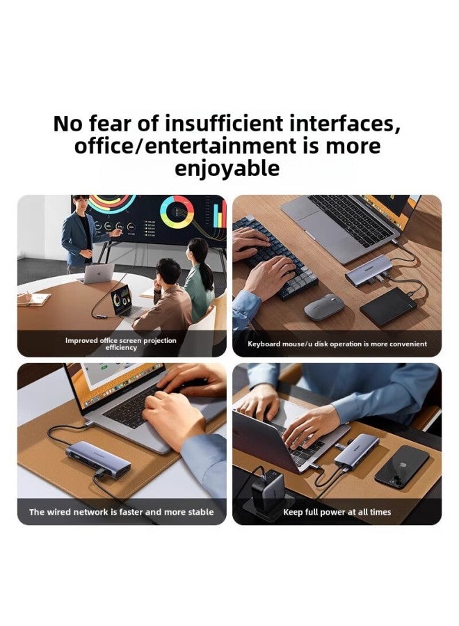 Green Union Type-C Extension Applicable To Apple MacBook Huawei Computer USB-C To HDMI/VGA 4K HD-Color:50319 【6-in-1】 Hdmi+vga Model Space Gray - Image 5