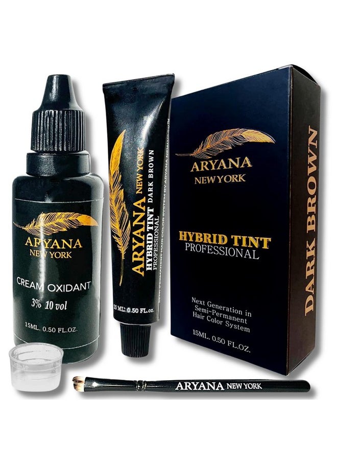 ARYANA NEW YORK Hybrid Color Professional Kit For Professional Spot Coloring Cream Hair Color With Natural Effect (Dark Brown)  - Image 1