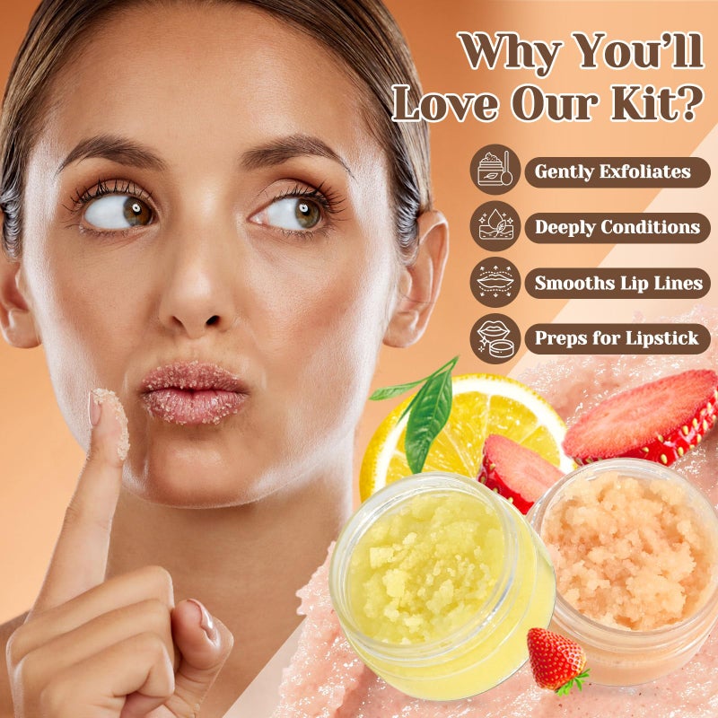 JUYRLE Sugar Lip Scrub Making Kit- 35Pcs Make Your Own Sugar Lip Scrub with Shea Butter, Almond Oil, Essential Oils, Moisturizing and Exfoliating Dry Lip, DIY Organic Lip Care Gifts For Women & Men - Image 3