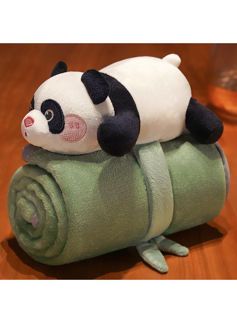 Bluejw Cartoon Polyester Blanket With Panda Doll Air Conditioning Blanket Office Nap Blanket 80x100cm  - Image 1