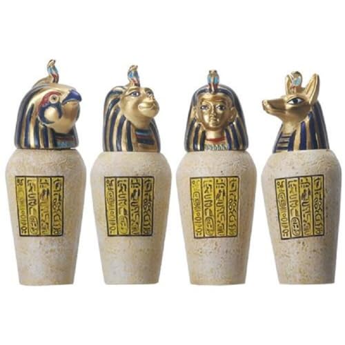 SUMMIT COLLECTION Egyptian Canopic Jar Set of 4 Pieces 35H Jackal Falcom Human Lion