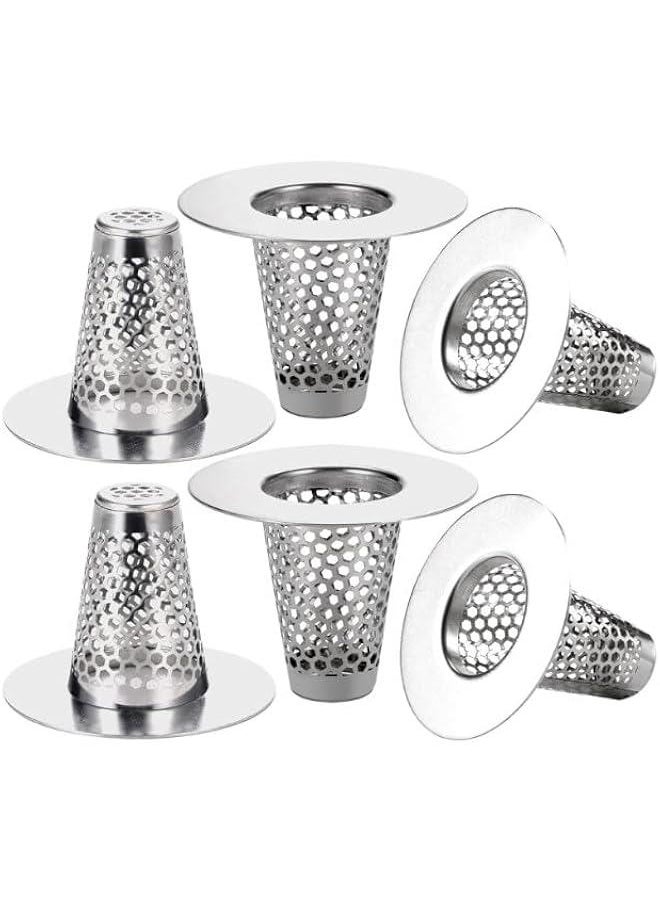 HOOKOR 6PCS Bathroom Sink Drain Strainers for 1.2-1.6 Drain Hole,1 Small Conical Premium Stainless Steel Bathtub Drain Cover Hair Catcher  - Image 1