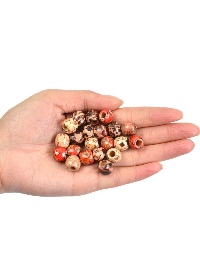 YTBYT 300 Pcs 12Mm Natural Painted Wood Hair Beads Round Loose Wooden Bead For Jewelry Making Diy Macrame Rosary Bracelet Necklace Hair Crafts - Image 3