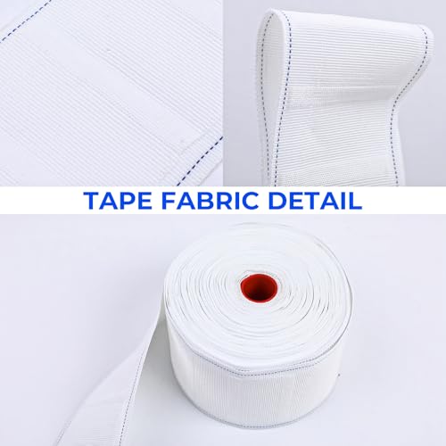 UBCGOTT Curtain Pleat Tape, 11 Yards Pleater Curtains Tape with 50 Pcs Stainless Steel Pleater Hooks with 4 Prongs, Pinch Pleat Curtain Drapes Tape for Handmade DIY Pleated Curtain - Image 2