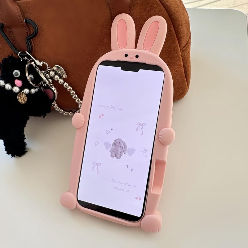 QoKcoahn حافظة متوافقة مع iPhone 13، غطاء كرتوني لطيف ثلاثي الأبعاد كاواي مضحك لخنزير الماء ينفخ الفقاعات للنساء والفتيات، حماية من السقوط من السيليكون الجل الناعم - Image 2