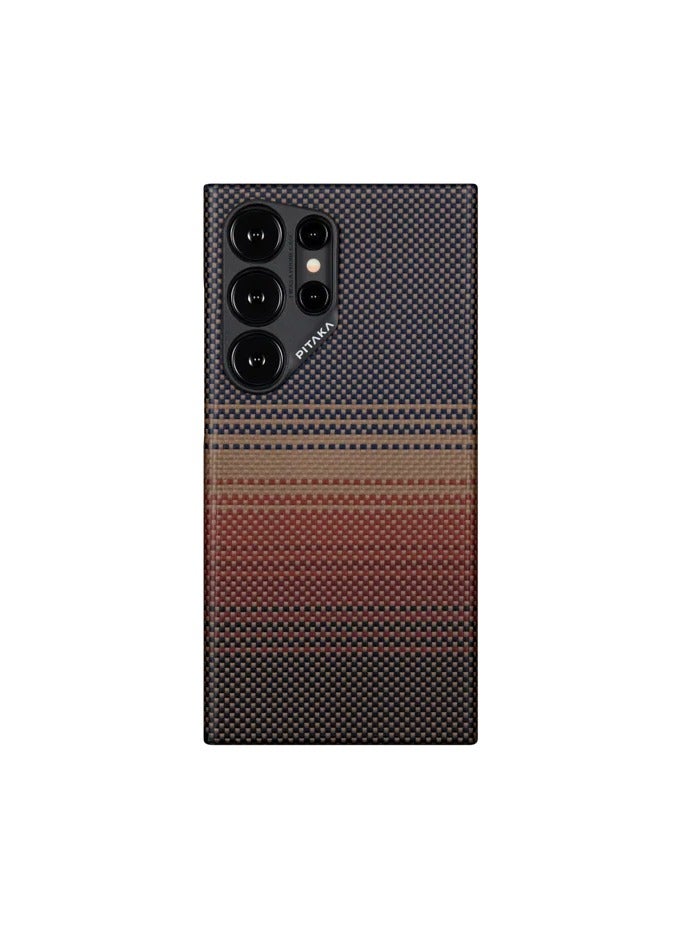 PITAKA for S24 Ultra Case, 6.8 Inch, Compatible with MagSafe, Slim & Light Samsung Galaxy S24 Ultra Case, 1500D Aramid Fiber Made - MagEZ Case 4 - Sunset