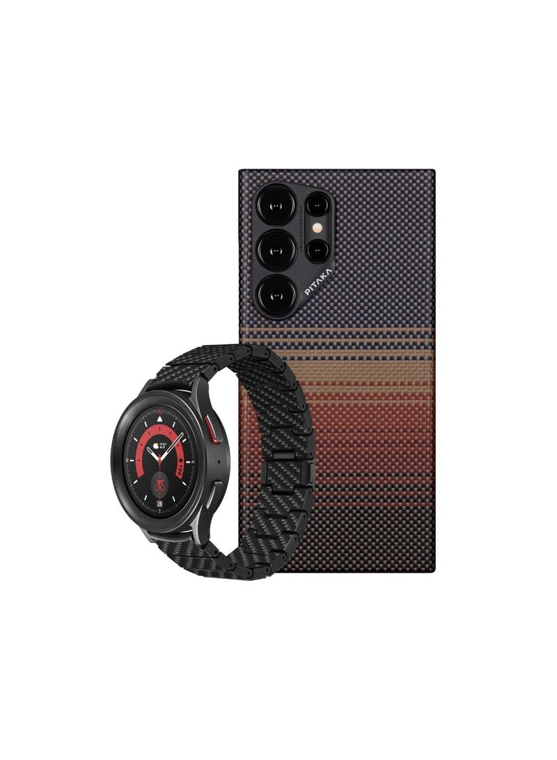 PITAKA for S24 Ultra Case, 6.8 Inch, Compatible with MagSafe, Slim & Light Samsung Galaxy S24 Ultra Case, 1500D Aramid Fiber Made - MagEZ Case 4 - Sunset