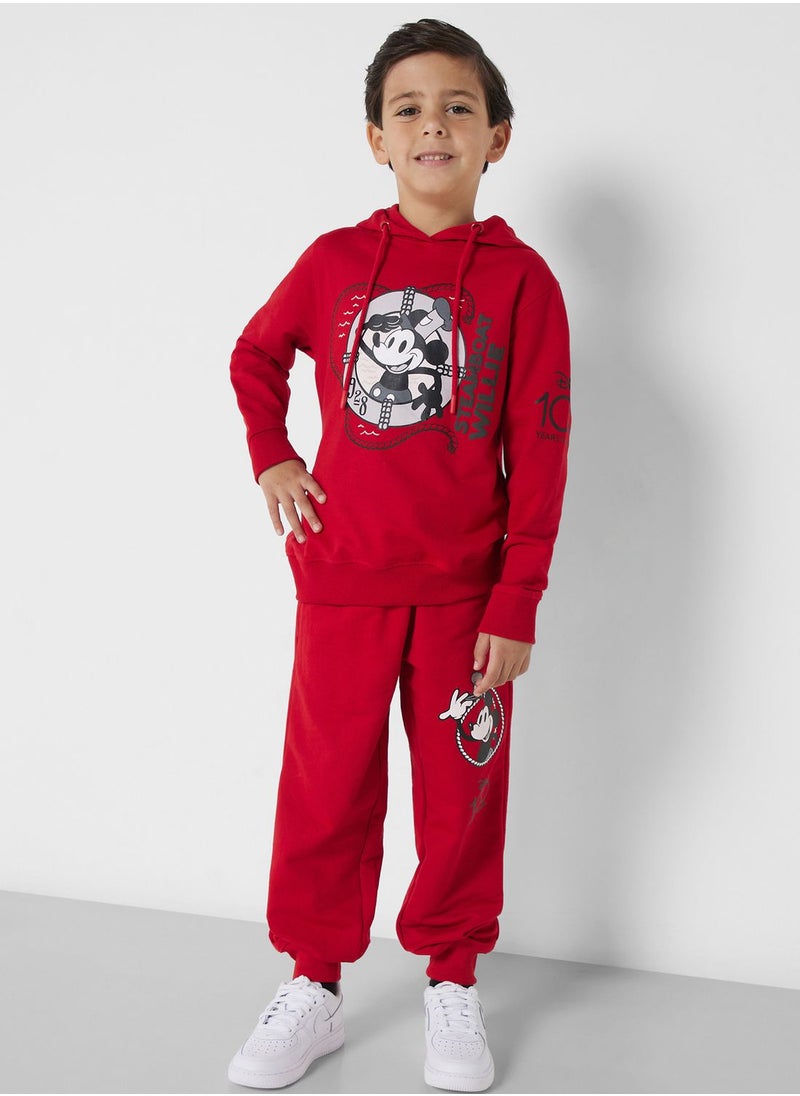Disney Mickey Mouse - Boys Mickey  Mouse Printed Hoodie And Jogger Set - Image 1