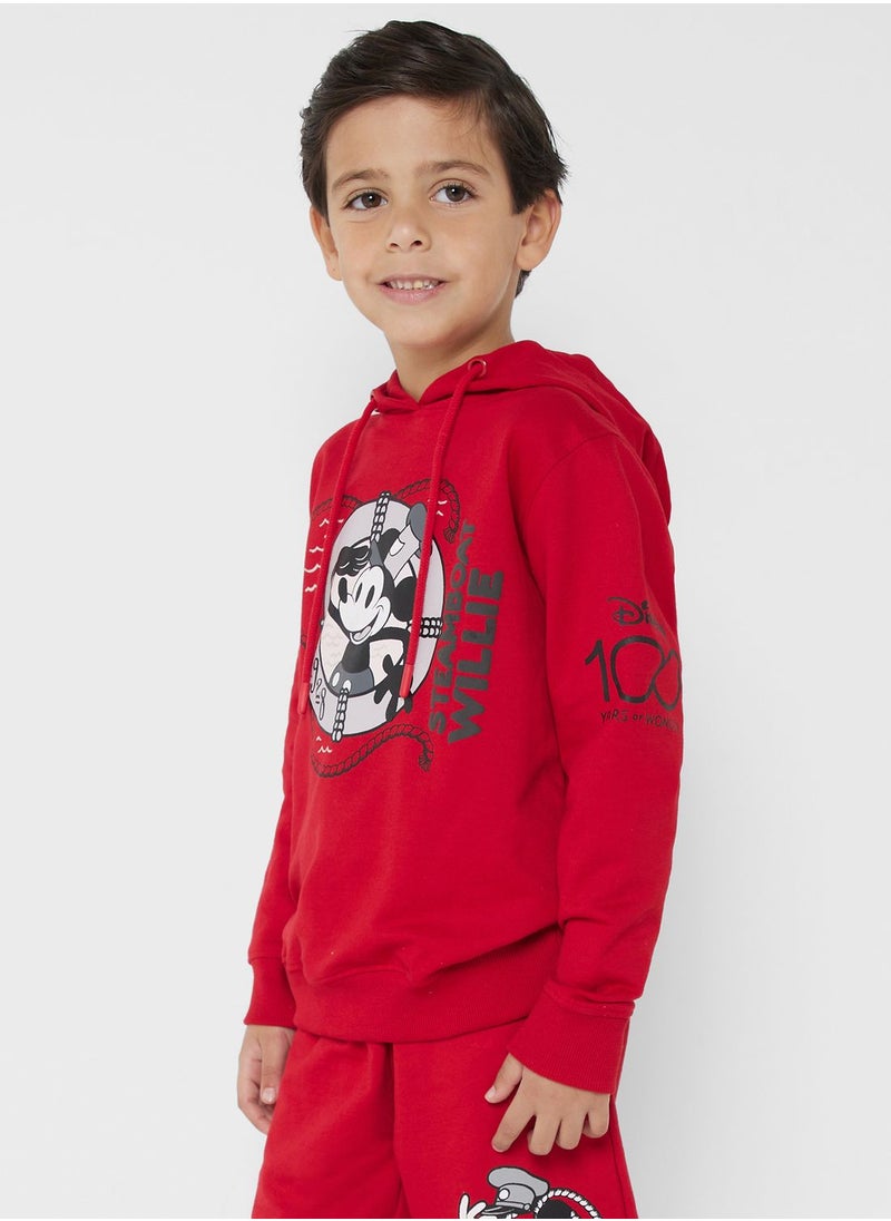 Disney Mickey Mouse - Boys Mickey  Mouse Printed Hoodie And Jogger Set - Image 1