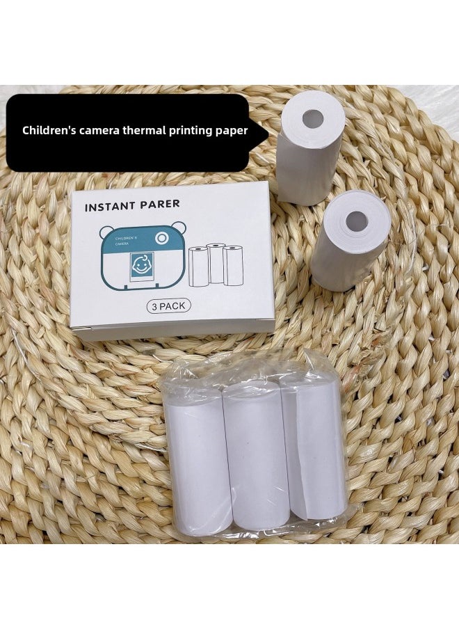 Generic Children's Printing Camera Photo Paper Photo Thermal Printing Paper Camera Special Polaroid Children's Camera Adhesive Paper-Color:Thermal Paper 1 Box 3 Rolls [not Pasted]]  - Image 1