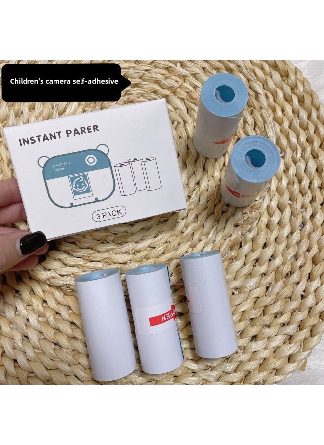 Generic Children's Printing Camera Photo Paper Photo Thermal Printing Paper Camera Special Polaroid Children's Camera Adhesive Paper-Color:Thermal Paper 1 Box 3 Rolls [not Pasted]]  - Image 2