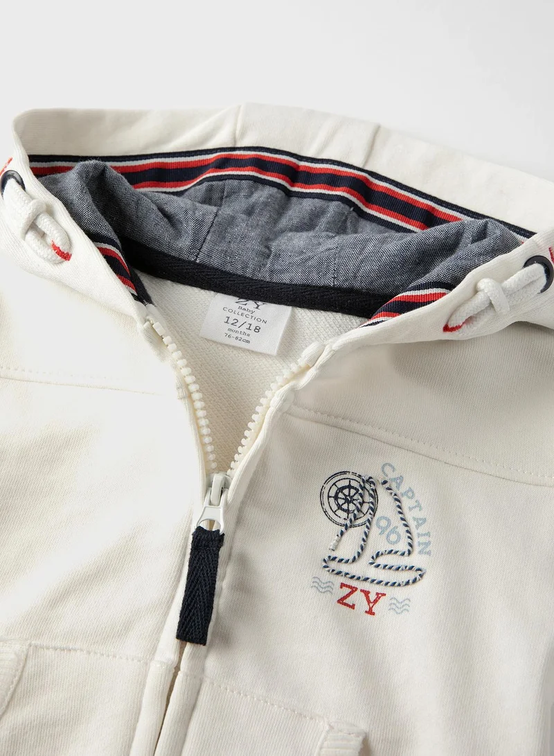 Zippy Infant Hooded Zip Through Cardigan