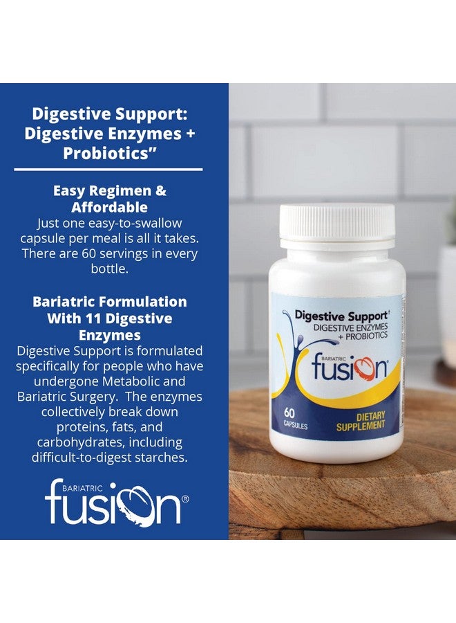 Bariatric Fusion Digestive Support: Digestive Enzymes + Probiotic  Vegan  Digestion Aid  Gut Health Supplement  Gluten Dairy  Gmo Free  60 Capsules - Image 3