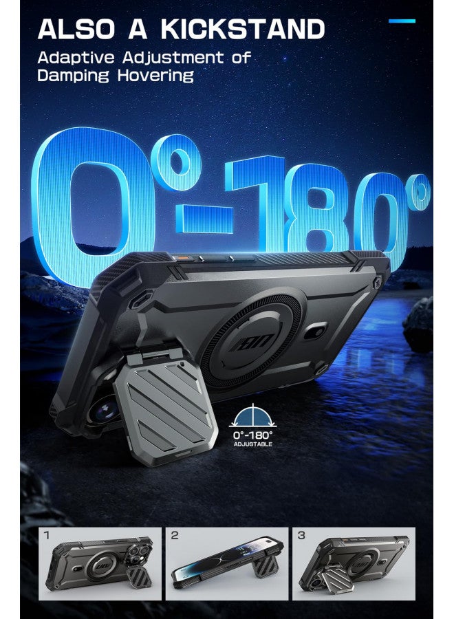 SUPCASE for iPhone 15 Pro Case with Stand, [Unicon Beetle Mag XT] [Compatible with MagSafe] [Built-in Camera Cover Kickstand] Heavy Duty Rugged Strong Magnetic Phone Case for iPhone 15 Pro, Black - Image 3