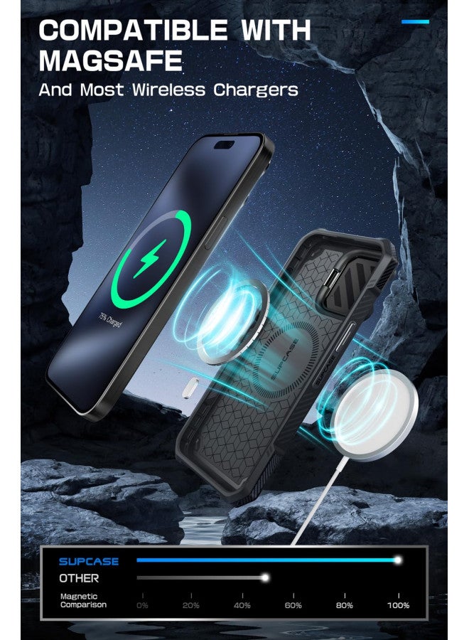 SUPCASE for iPhone 15 Pro Case with Stand, [Unicon Beetle Mag XT] [Compatible with MagSafe] [Built-in Camera Cover Kickstand] Heavy Duty Rugged Strong Magnetic Phone Case for iPhone 15 Pro, Black - Image 4