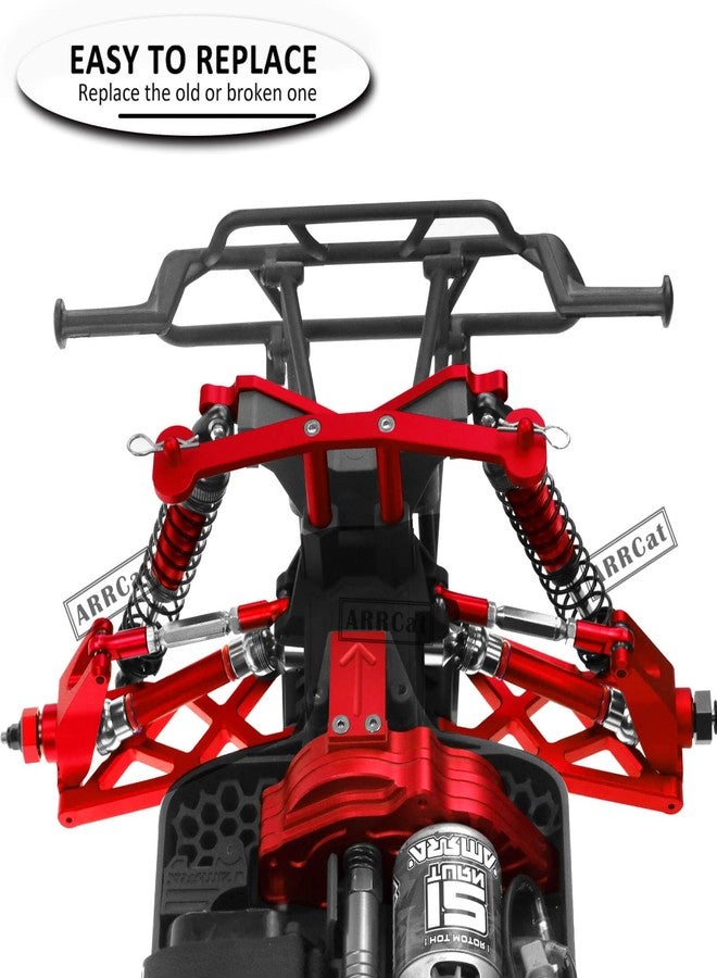 ARRCat 4PCS Front Rear Full Alloy Shocks RC Upgrades Parts for 1/10 Senton Granite Big Rock Vorteks 3s Blx 4X4 Mega 550,for 1/10 Kraton Outcast 4s,Red,Replace #AR330550 AR330551 - Image 3