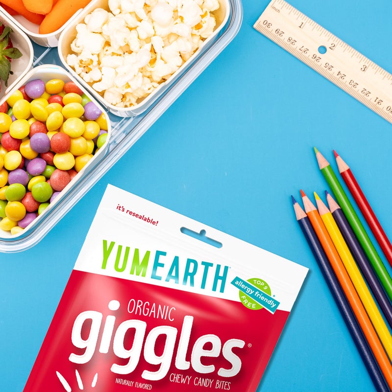 YumEarth Organic Giggles Chewy Candy - Allergy Friendly, No Artificial Dyes, Non GMO, Gluten Free, Fruit Flavored, Vegan Candy Snacks with No Artificial Flavors, 5 oz (Pack of 1) - Image 5