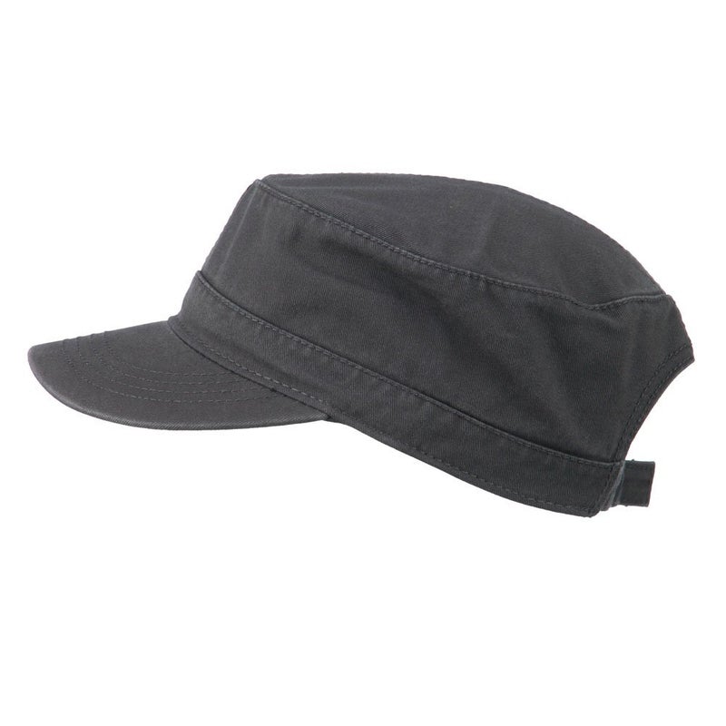 OTTO Garment Washed Adjustable Army Cap - Charcoal Grey OSFM - Image 5