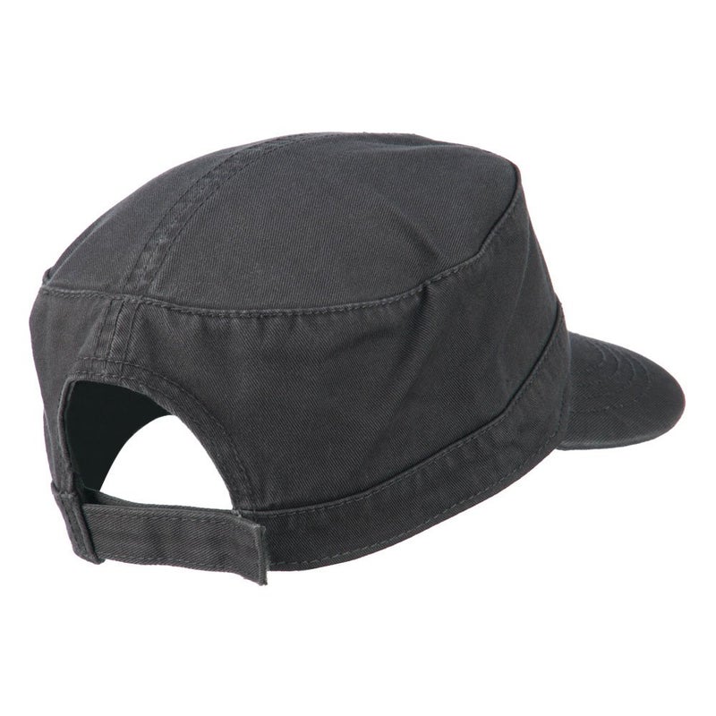 OTTO Garment Washed Adjustable Army Cap - Charcoal Grey OSFM - Image 3
