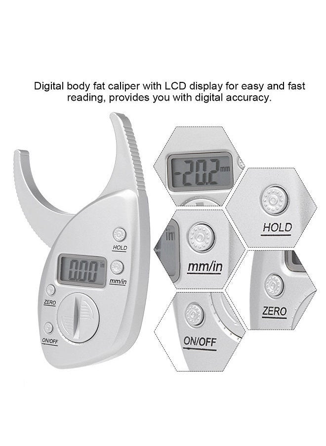 Generic - Digital Body Fat Caliper Skinfold Caliper LCD Display Skin Muscle Tester Analyzer Electronic Fat Measure - Image 1