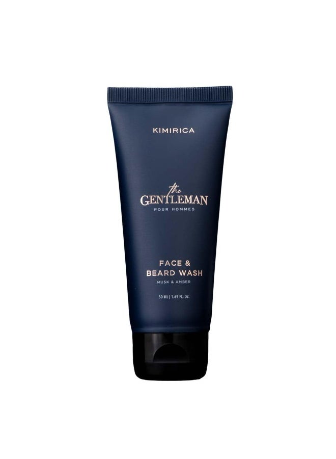 Kimirica Gentlemen Men's Face & Beard Wash With The Goodness Of Vitamin E, Aloe Vera, Niacinamide & Hyaluronic Acid|Exfoliates, Brightens and Hydrates Skin | For All Skin type,50 ml - Image 1