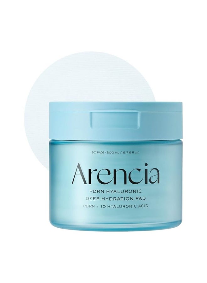 arencia وسادات تونر بيدران هيالورونيك للترطيب العميق، 90 قطعة، 6.76 أونصة سائلة، مع 10 أنواع من حمض الهيالورونيك لجميع أنواع البشرة - Image 1