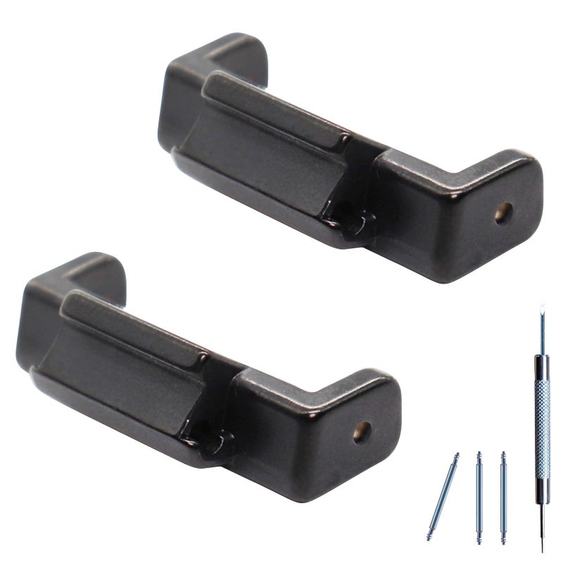 LIJINLAN Stainless Steel Adapter Convert 16mm to 22mm Band Connection Adapter Fit for Casio G-Shock DW5600/GW5610/DW9052/GDF-100/GD110/GD120/GA100/GBX110 Accessory (Metal,Black) - Image 1